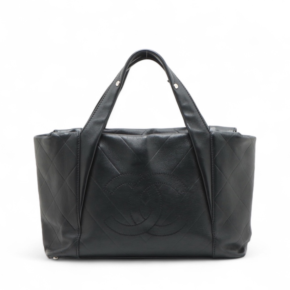 Preloved Chanel V~Stitch Coco Mark Leather Tote Bag